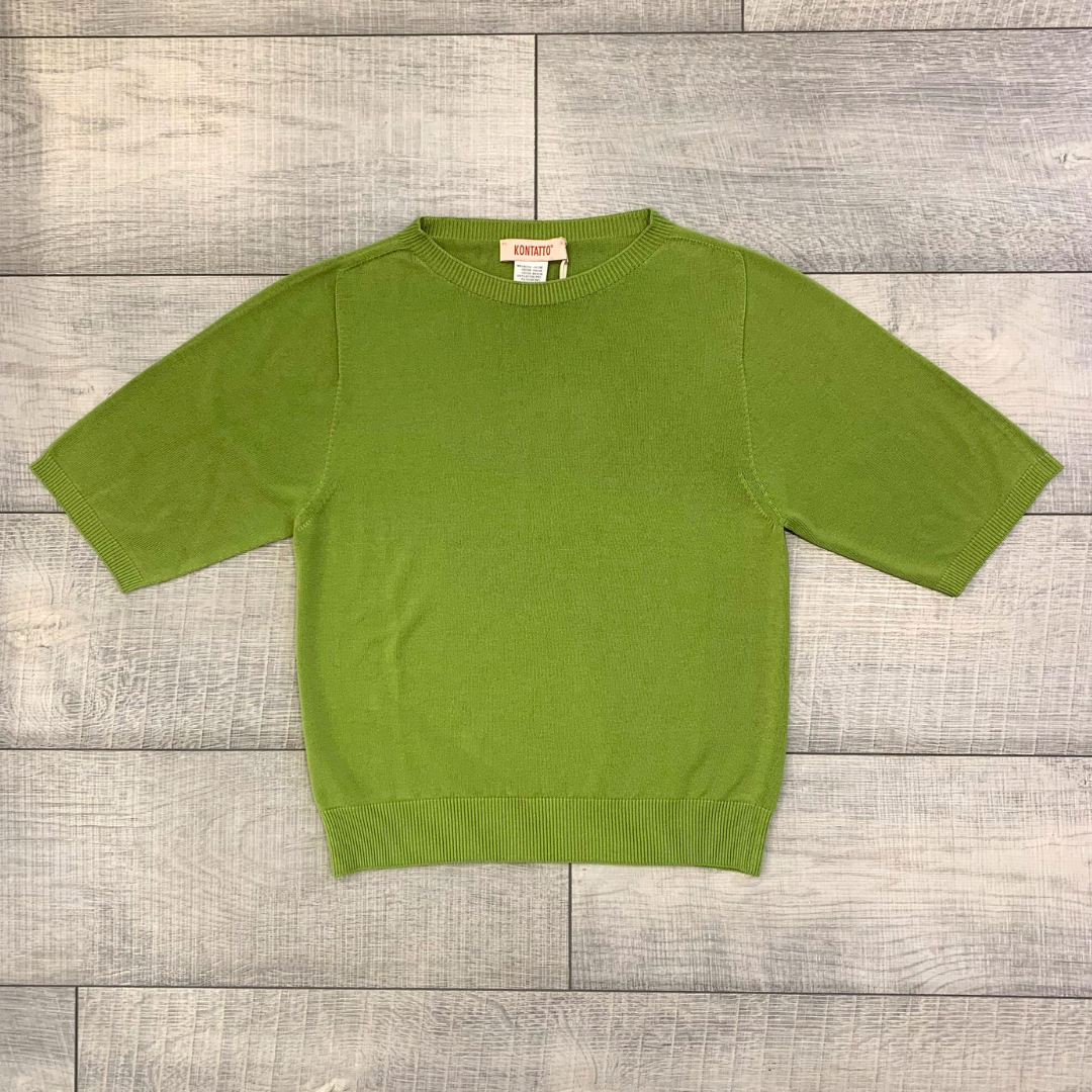 Maglia girocollo manica corta verde Kontatto