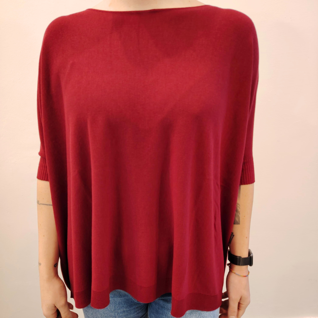 Maglia over mezza manica bordeaux Kontatto