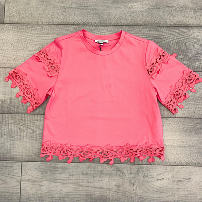 T-shirt ricamo fucsia Morgan de Toi