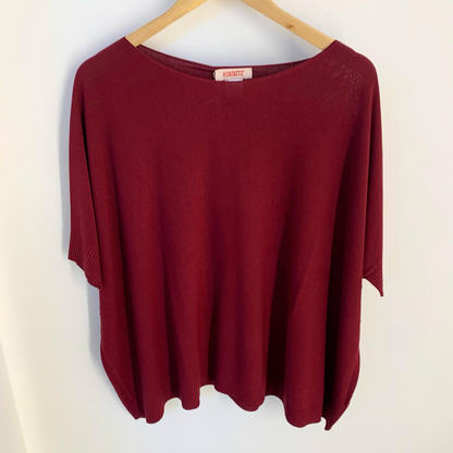 Maglia over mezza manica bordeaux Kontatto