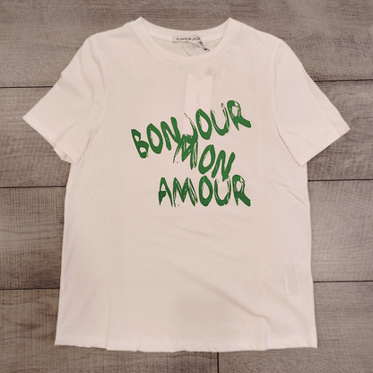 T-shirt scritta verde Le Sarte del Sole