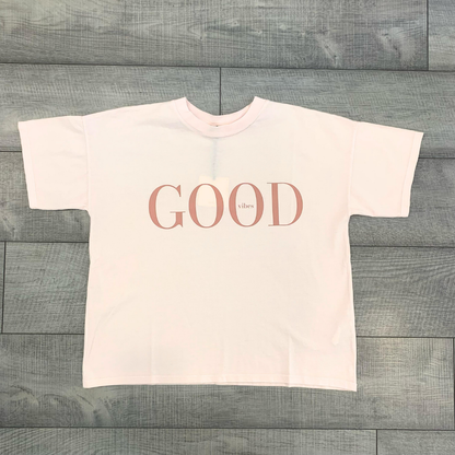 T-shirt over "Good vibes" giallo Vicolo