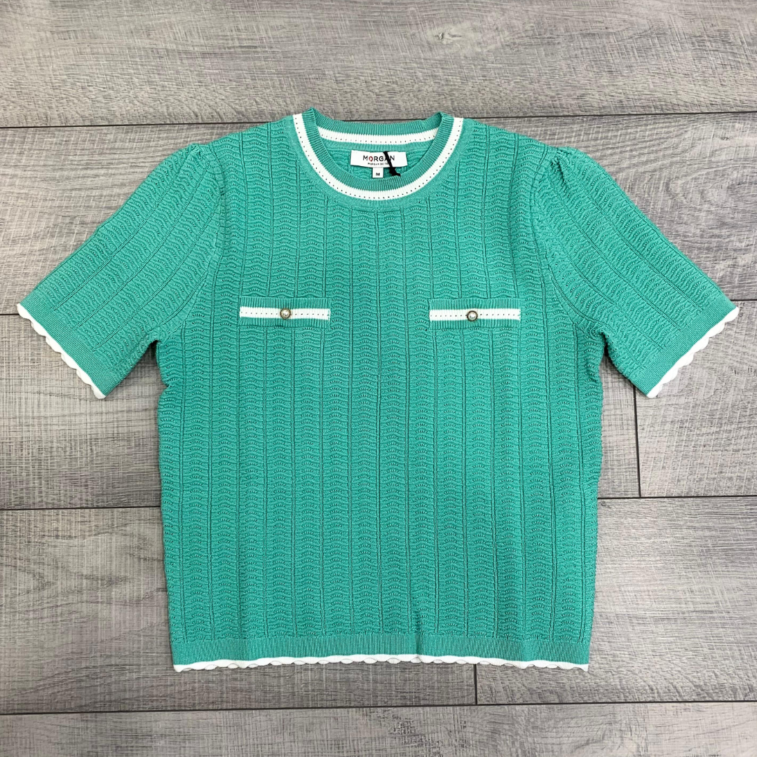 T-shirt bottoni perla verde