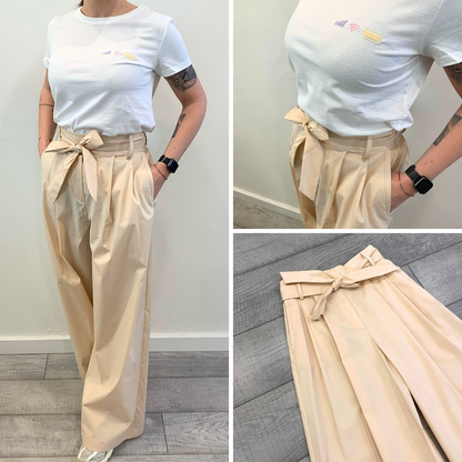 Pantalone palazzo beige