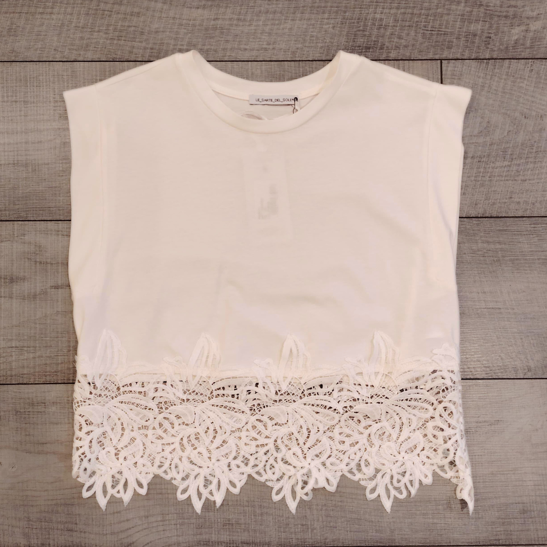 T-shirt ricamo bianca Le Sarte del Sole