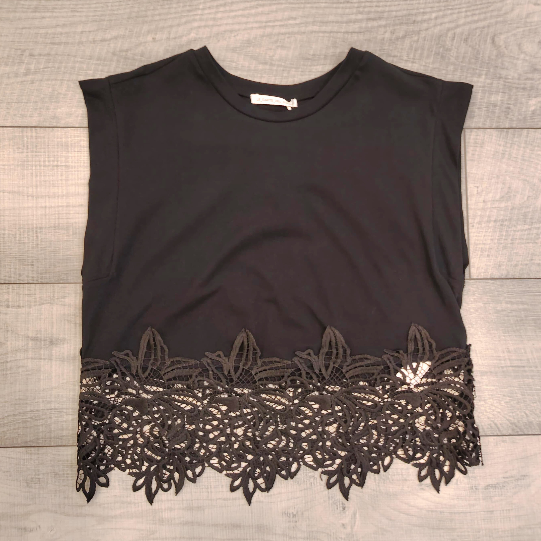 T-shirt ricamo nera Le Sarte del Sole